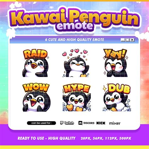 Penguins Cute Twitch Emote Adorable Gaming Accessory Etsy