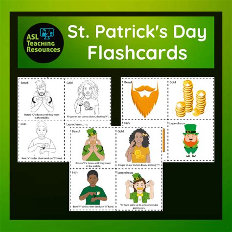 ASL Flashcards St Patrick S Day ASL Teaching Resources