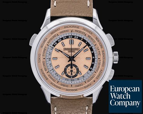 Patek Philippe World Time A Chronograph Ss Salmon Dial