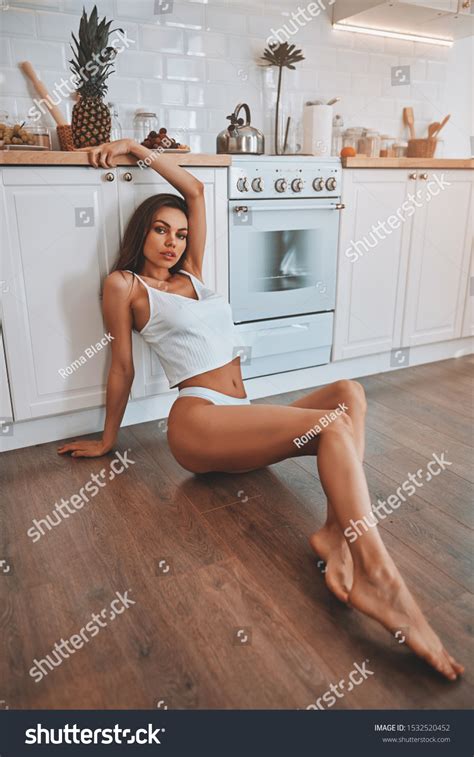Beautiful Sexy Girl Lingerie Sitting On Stock Photo Edit Now 1532520452