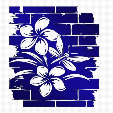 Premium Psd A Blue And White Picture Of A Flower And The Word Flower