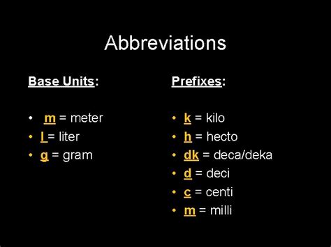 Metric System Basics Metric System The Metric System