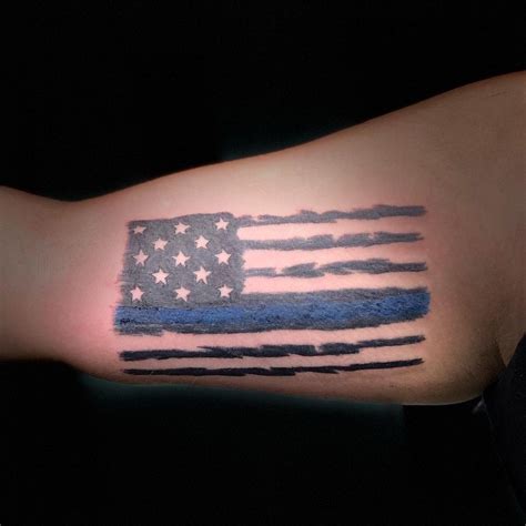 Faded American Flag Tattoo