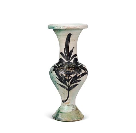 A Cizhou Green Glazed ‘floral Vase Jin Dynasty 1115 1234 Alainr