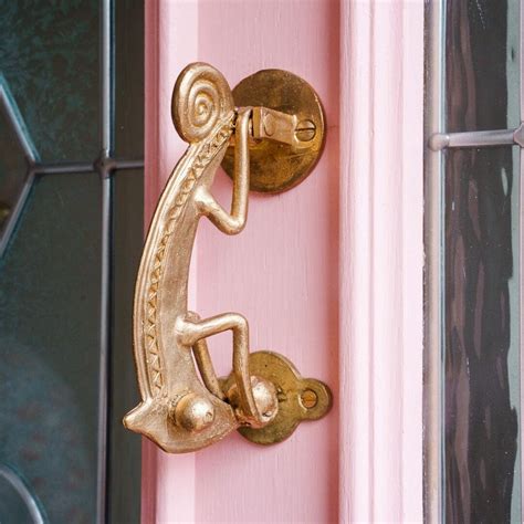 Ghanaian Ashanti Brass Door Knocker Chameleon Etsy