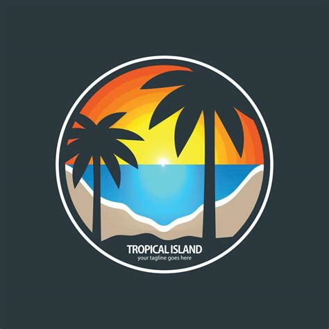 Tropical Island logo vector 27202285 Vector Art at Vecteezy