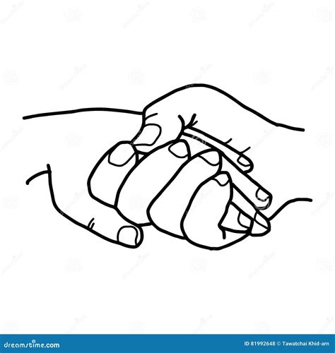 Illustration Vector Doodles Hand Drawn Two People Holding Hands Love