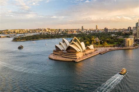 Aerial View Of Sydney Opera House A Famous Australian Landmark And