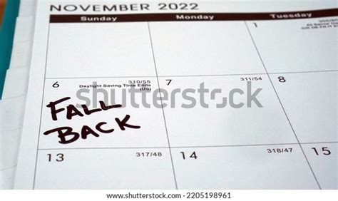 Calendar Reminder Fall Back Set Clocks Stock Photo 2205198961 ...