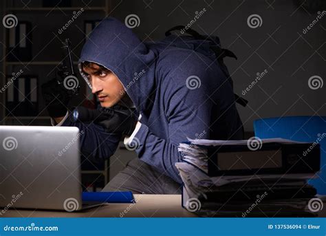 The Thief Trying To Steal Personal Data In Identity Theft Concept Stock