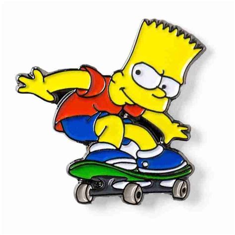 The Simpsons 'Bart Skateboarding' Enamel Pin - Distinct Pins