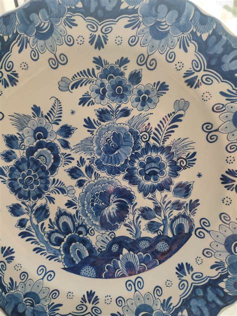 Liczny Ogromny Unikatowy Talerz Patera Porcelana Delft Sygnatura