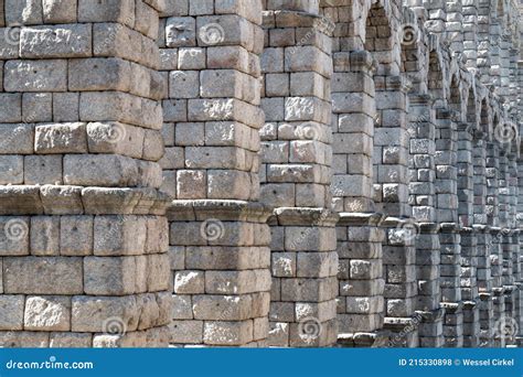 Segovia Aqueduct Close Up Spain Stock Photo Image Of Blocks Outdoor