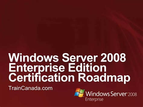 Windows Server 2008 Enterprise Roadmap Ppt