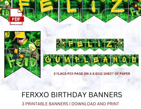 Ferxxo Birthday Banners Feid Ferxxo Feliz Cumplea Os Etsy