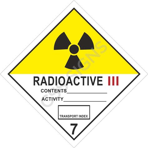 Class Radioactive Category Iii Adr Hazard Label Sign Shop Ireland