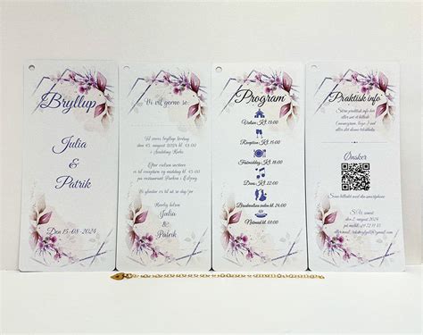 Invitation Til Bryllup Slim Size Lilla Udgave Uden Billeder