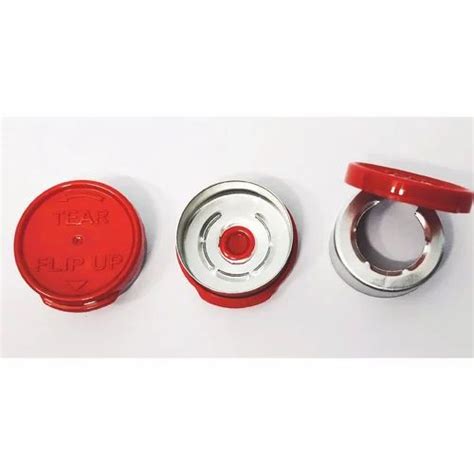 Red Round Tear Flip UP Aluminum Vial Seal For Pharmaceutical Industry