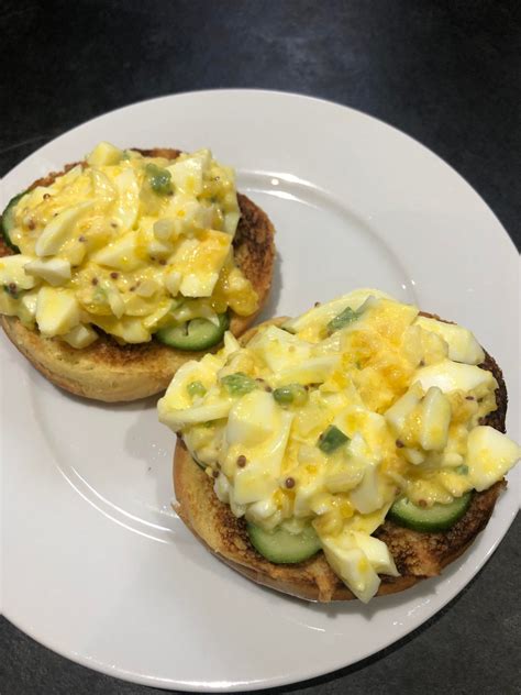 Open Faced Egg Salad Sandwich On Brioche Bun 400 Cals Egg Salad