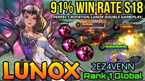 91 Win Rate S18 Lunox Perfect Rotation Gank Top 1 Global Lunox