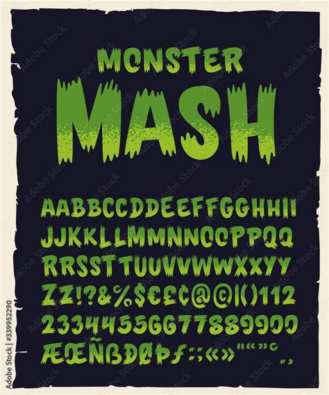 Vintage Hand Drawn Typeface Monster Mash Retro Styled Halloween Font