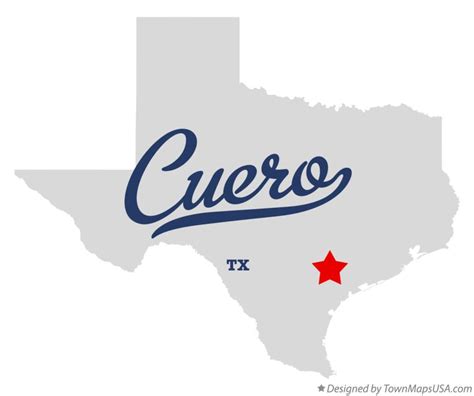 Map of Cuero, TX, Texas