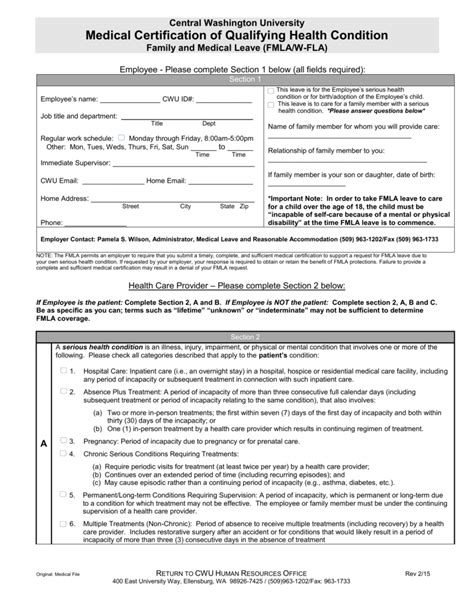 Fmla Certification Forms TUTORE ORG Master Of Documents