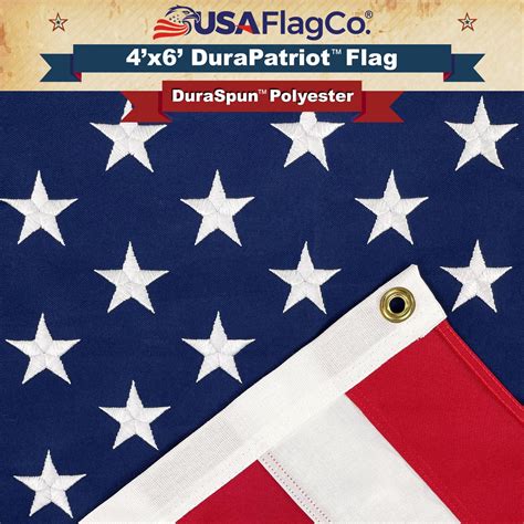 USA Flag Co. DuraPatriot 4x6 American Flag - Outdoor, Made in USA
