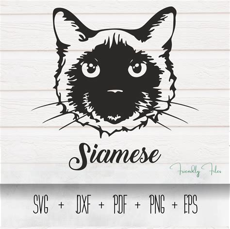 SIAMESE CAT SVG Cat Vector Cat Clip Art Cat Breed Cut File Eps