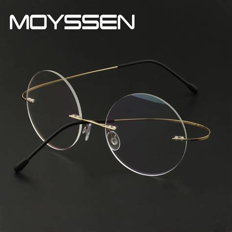 Metal Alloy Retro Round Memory Rimless Glasses Frame Men Women Soft