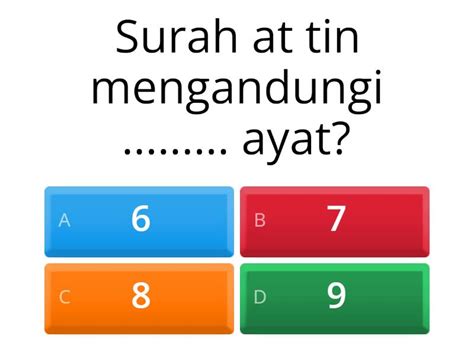 HAFAZAN SURAH AT TIN Quiz