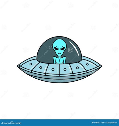 ALIEN UFO SPACESHIP COLOR stock vector. Illustration of graphic - 140591723