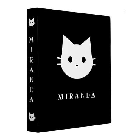 Black And White Cat Binder In 2021 Personalized Note