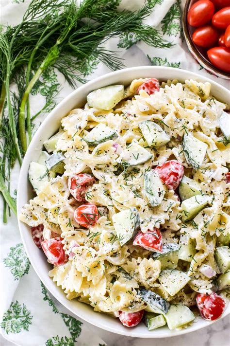 Switch Up Your Side Dish Game With This Creamy Cucumber Pasta Salad