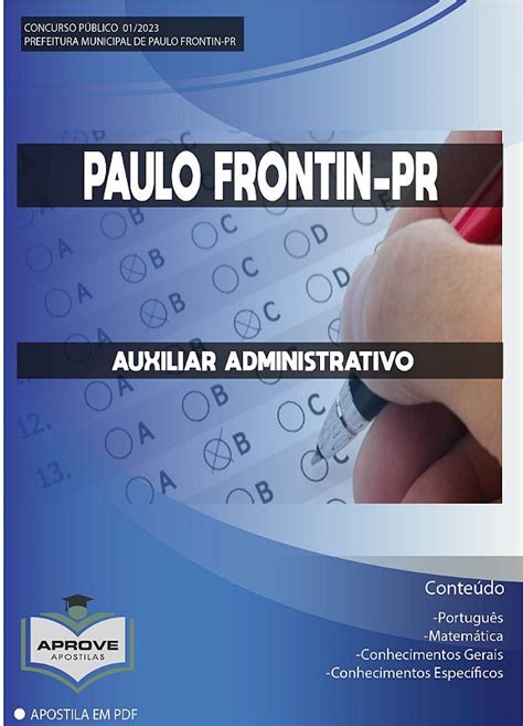 Apostila Paulo Frontin Auxiliar Administrativo Aprove Apostilas