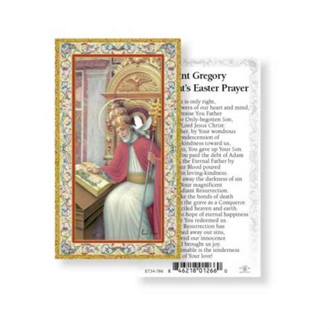 Saint St Gregory The Great S Easter Prayer Gold Trim Paperstock