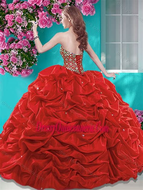 Traditional Beaded And Ruffled Quinceanera Dress With Brush Train