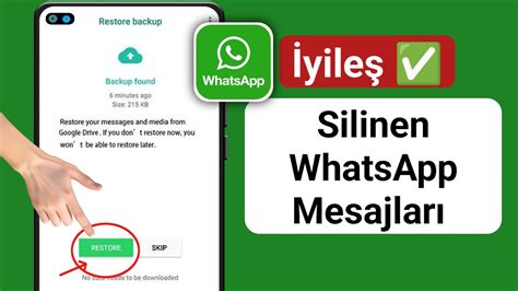 Whatsapp da Silinen Mesajları Geri Getirme Nasıl Yapılır YouTube