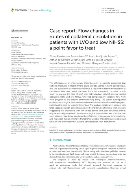 Pdf Case Report Flow Changes In Routes Of Collateral Circulation In