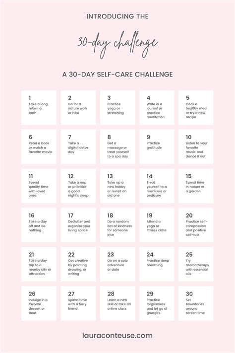 A 30 Day Self Care Challenge In 2023 Love Challenge Self Care Ways