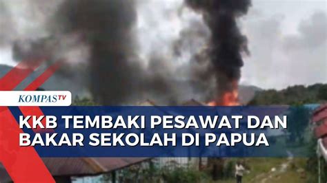 KKB Berulah Di Distrik Oksibil Gedung Sekolah SMK Dibakar Pesawat