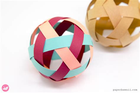 Easy Woven Paper Ball Decoration Tutorial Paper Kawaii