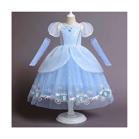 IMEKIS Enfant Fille Cendrillon Sofia Costume Princesse Halloween No