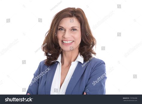 Portrait Smiling Mature Woman Isolated On Stock Photo 179789288 Shutterstock