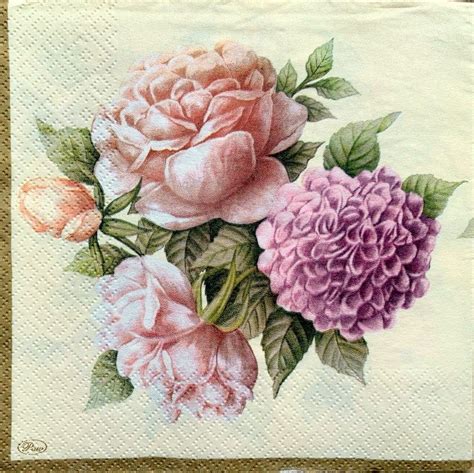 Vintage Decoupage Napkins 1 Single Paper Napkin 13 Inches Decoupage