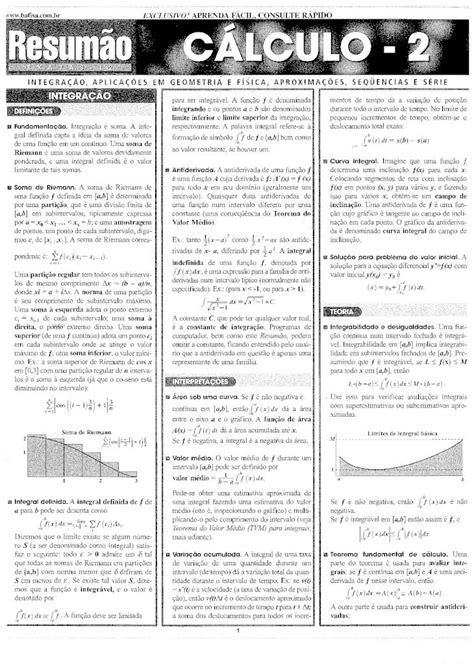 PDF Cálculo II Resumo DOKUMEN TIPS