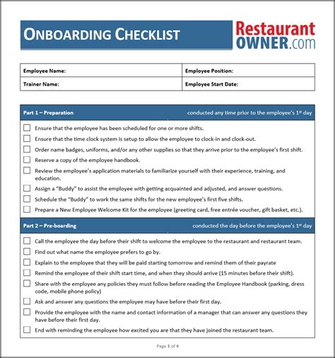 New Employee Onboarding Checklist Template Free Download Checklist Images