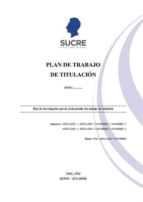 Formato plan de titulación docx Descarga Gratuita