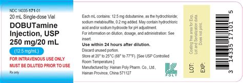 Dobutamine Injection Solution Concentrate