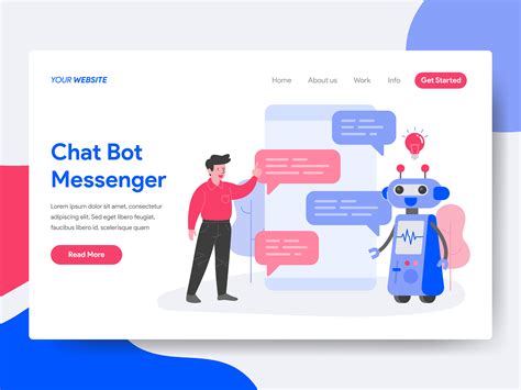 Landing page template of Chat Bot Messenger Illustration Concept ...